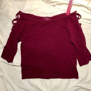 NWT Burgundy Crop Top